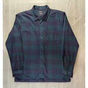 Todd Snyder X Albiate Flannel Shirt size L color blue multi plaid NWT made Portu